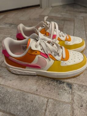 Nike Air Force 1 Fontanka sunrise pink orange sneakers sz7 womens